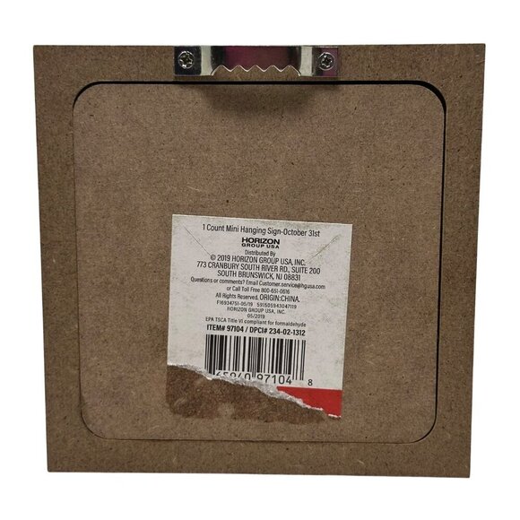 Mini Wood Sign Halloween Decor Farmhouse Rustic Square Hanging Block 4.25 inch - Picture 4 of 9